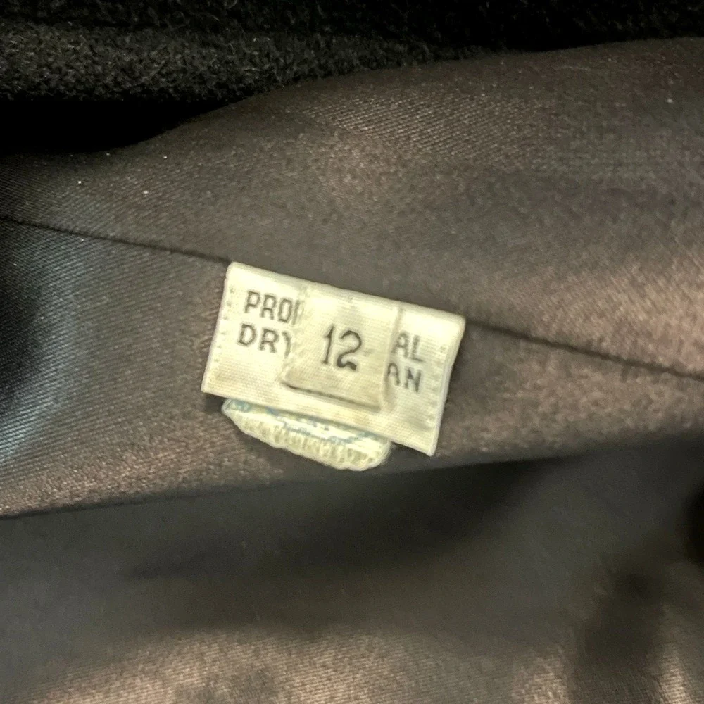 Vintage Saks Fifth Avenue Regency Cashmere Wool‎ Black Coat Womens Size 12